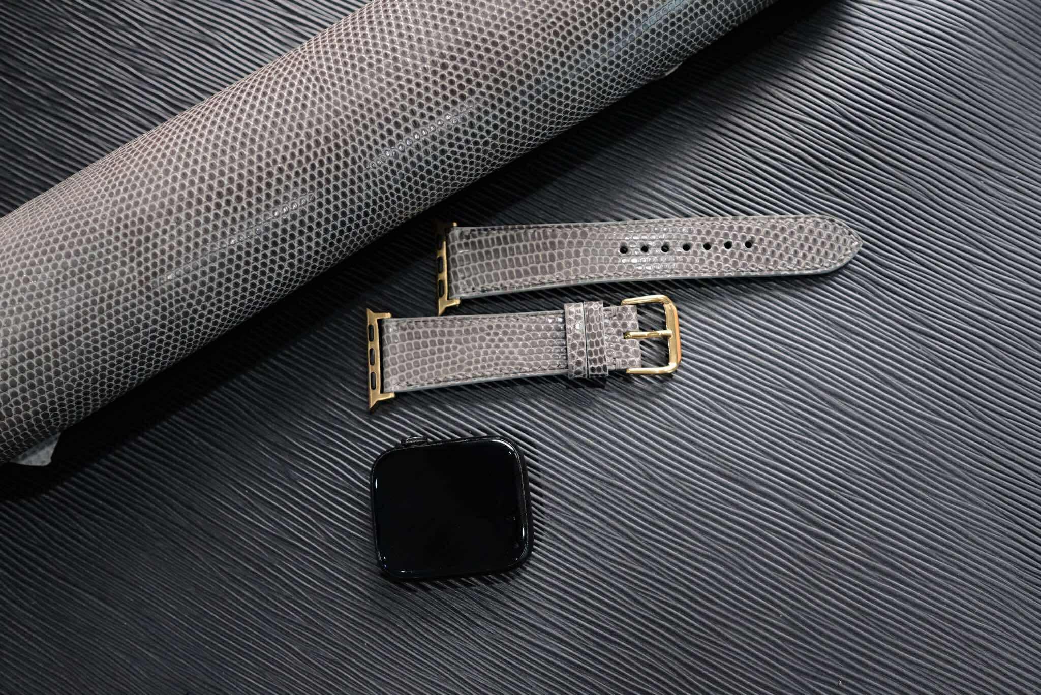 高級トカゲ革時計ベルト手縫い時計ベルトアップルウォッチ時計ベルト1枚目の画像